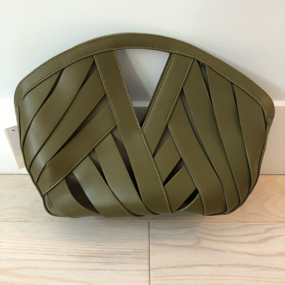 Anthropologie petite woven basket shoulder bag